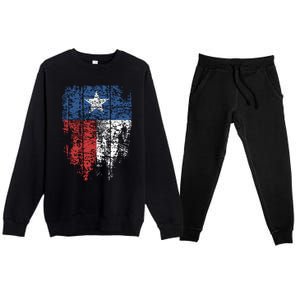 Texas Distressed Texas State Flag Premium Crewneck Sweatsuit Set