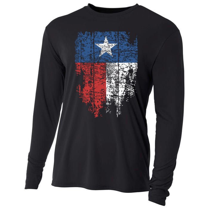 Texas Distressed Texas State Flag Cooling Performance Long Sleeve Crew