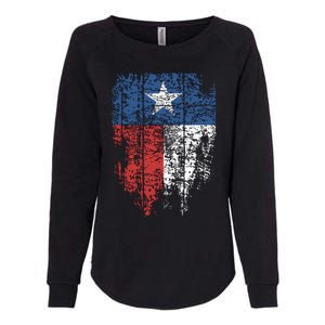 Texas Distressed Texas State Flag Womens California Wash Sweatshirt