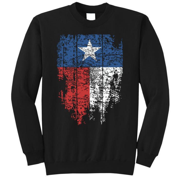 Texas Distressed Texas State Flag Tall Sweatshirt