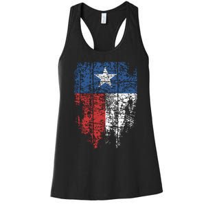 Texas Distressed Texas State Flag Women's Racerback Tank