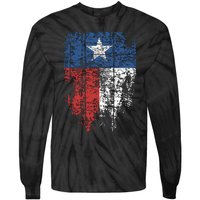 Texas Distressed Texas State Flag Tie-Dye Long Sleeve Shirt