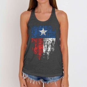 Texas Distressed Texas State Flag Women's Knotted Racerback Tank