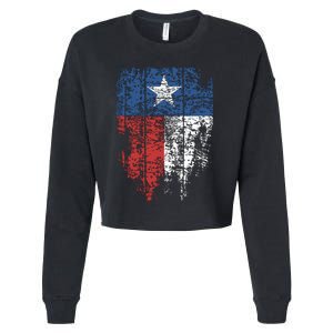 Texas Distressed Texas State Flag Cropped Pullover Crew