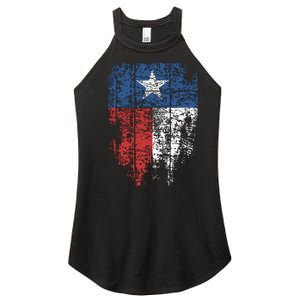 Texas Distressed Texas State Flag Women's Perfect Tri Rocker Tank