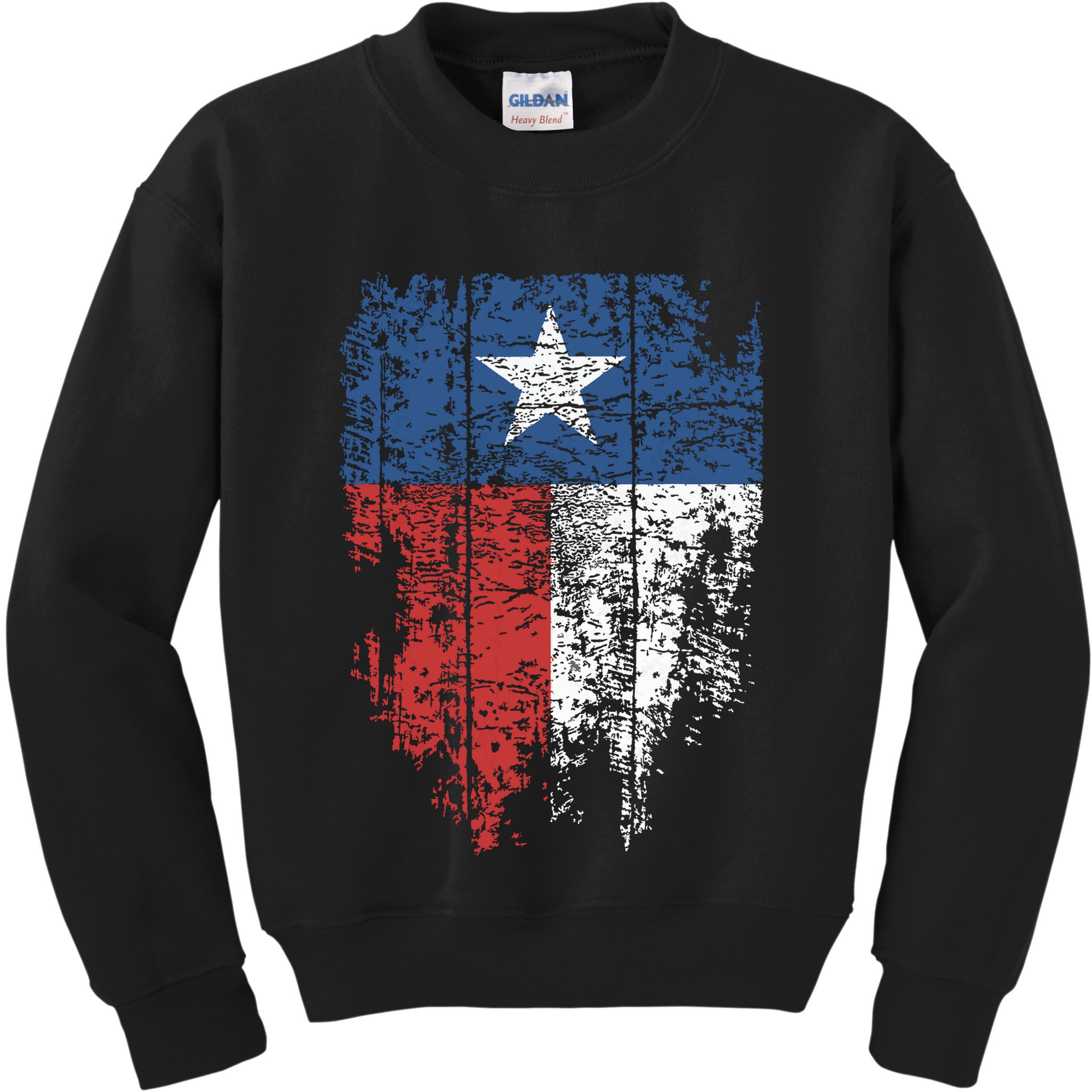 Texas Distressed Texas State Flag Kids Sweatshirt