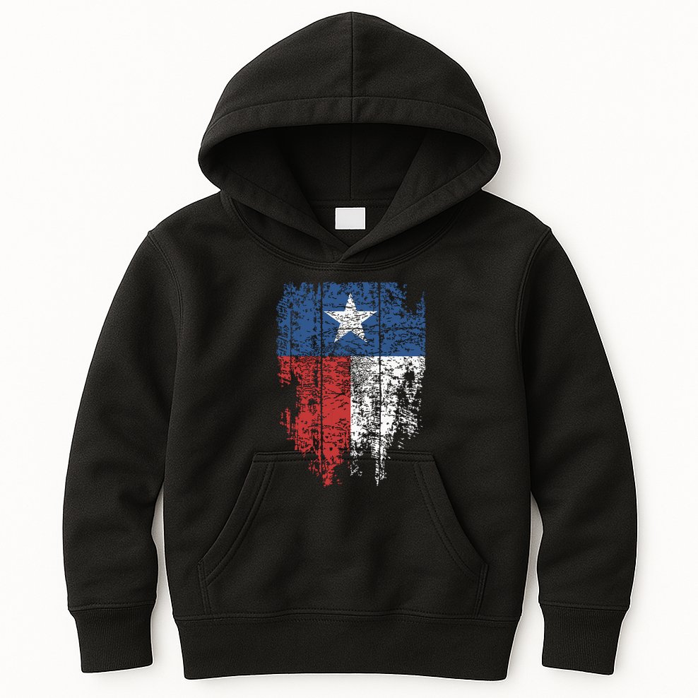 Texas Distressed Texas State Flag Kids Hoodie