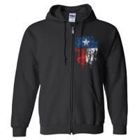 Texas Distressed Texas State Flag Full Zip Hoodie