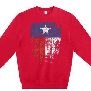 Texas Distressed Texas State Flag Premium Crewneck Sweatshirt