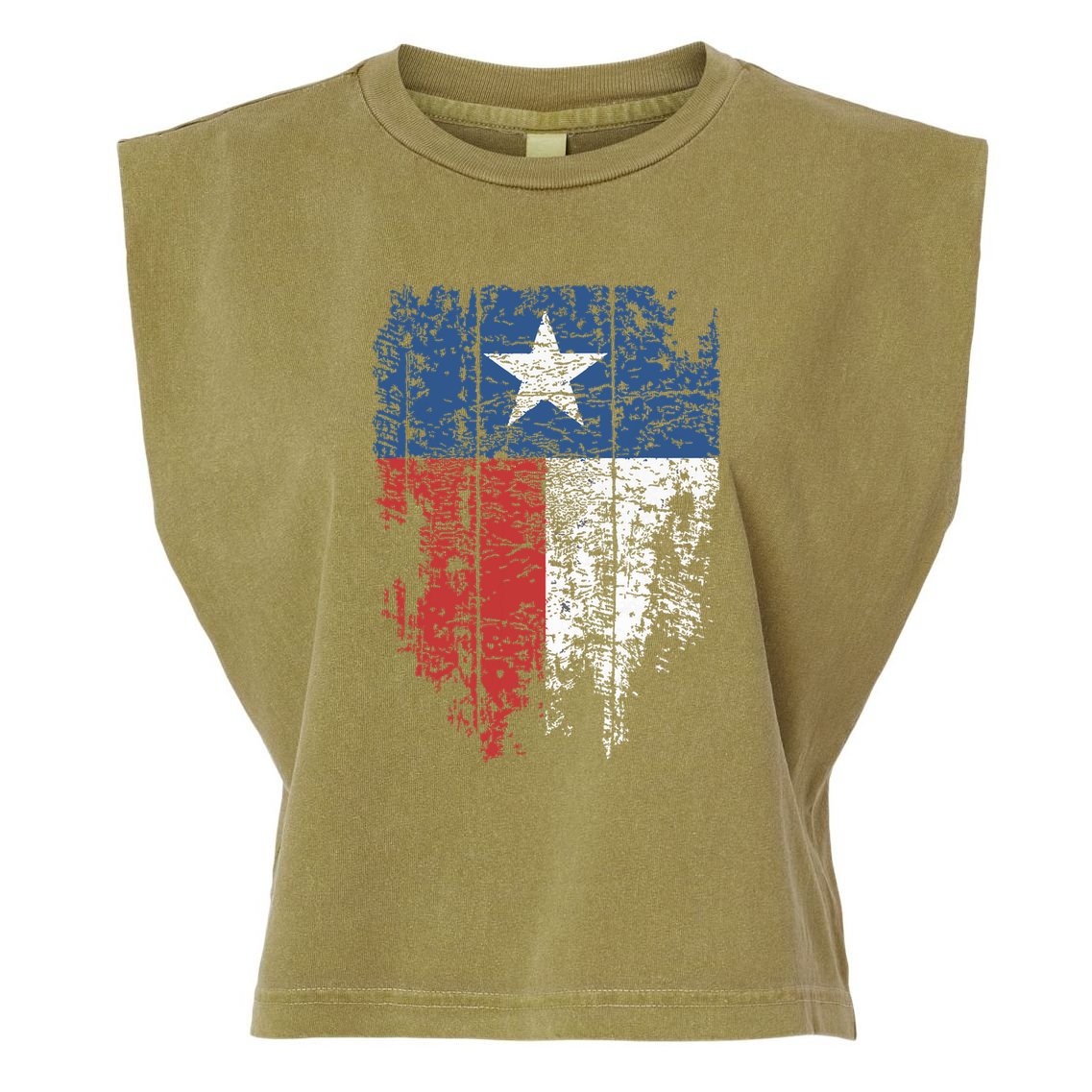 Texas Distressed Texas State Flag Garment-Dyed Women's Muscle Tee