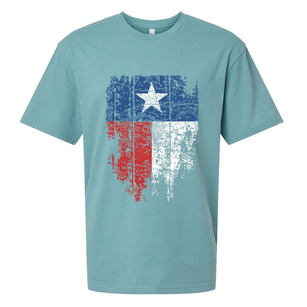 Texas Distressed Texas State Flag Sueded Cloud Jersey T-Shirt