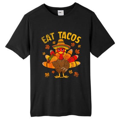 Thanksgiving Day Turkey Eat Tacos Mexican Sombrero Funny Tall Fusion ChromaSoft Performance T-Shirt