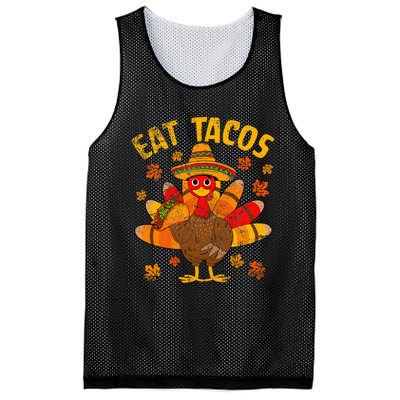 Thanksgiving Day Turkey Eat Tacos Mexican Sombrero Funny Mesh Reversible Basketball Jersey Tank