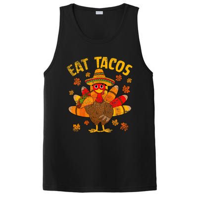 Thanksgiving Day Turkey Eat Tacos Mexican Sombrero Funny PosiCharge Competitor Tank