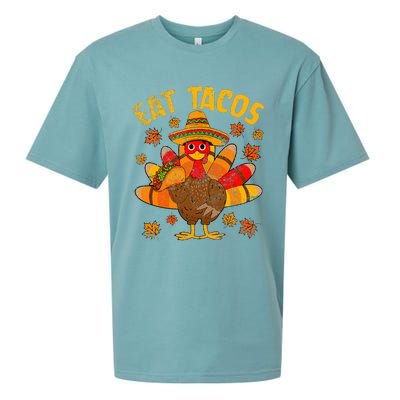 Thanksgiving Day Turkey Eat Tacos Mexican Sombrero Funny Sueded Cloud Jersey T-Shirt