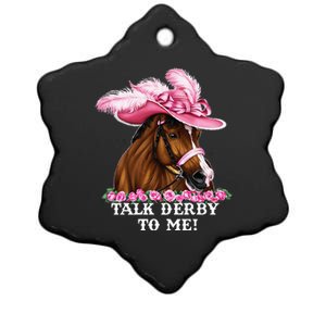 Talk Derby To Me Funny Horse Racing Lover On Derby Day Ceramic Star Ornament