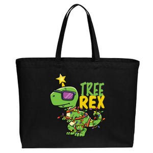 Trex Dinosaur Tyrannosaurus Tree Rex Christmas Tree Gift Cotton Canvas Jumbo Tote