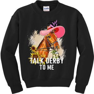 Talk Derby To Me Horse Racing Derby Day Kids Sweatshirt