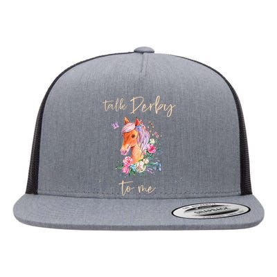 Talk Derby To Me Horse Racing Fan Flat Bill Trucker Hat