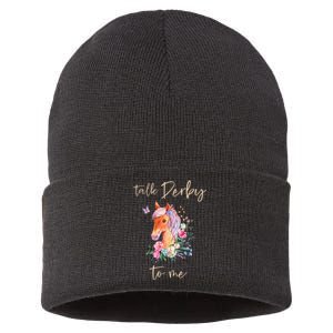 Talk Derby To Me Horse Racing Fan Sustainable Knit Beanie