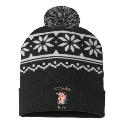 Talk Derby To Me Horse Racing Fan USA-Made Snowflake Beanie