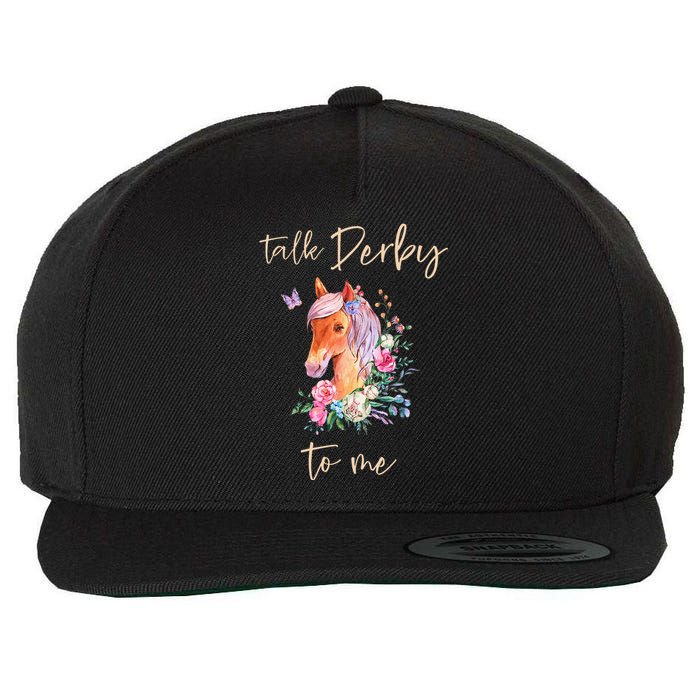 Talk Derby To Me Horse Racing Fan Wool Snapback Cap