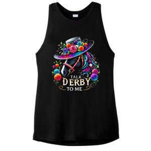 Talk Derby To Me Funny Derby Day 2024 Horse Ladies PosiCharge Tri-Blend Wicking Tank