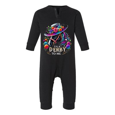 Talk Derby To Me Funny Derby Day 2024 Horse Infant Fleece One Piece