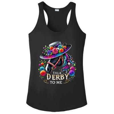 Talk Derby To Me Funny Derby Day 2024 Horse Ladies PosiCharge Competitor Racerback Tank