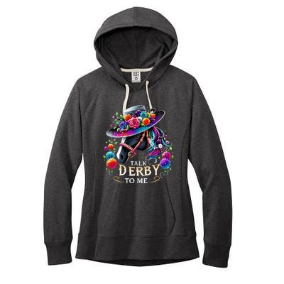 Talk Derby To Me Funny Derby Day 2024 Horse Women's Fleece Hoodie