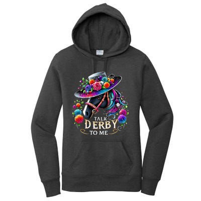 Talk Derby To Me Funny Derby Day 2024 Horse Women's Pullover Hoodie