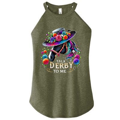 Talk Derby To Me Funny Derby Day 2024 Horse Women's Perfect Tri Rocker Tank