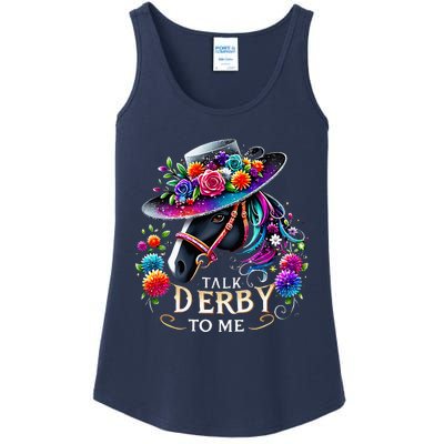 Talk Derby To Me Funny Derby Day 2024 Horse Ladies Essential Tank