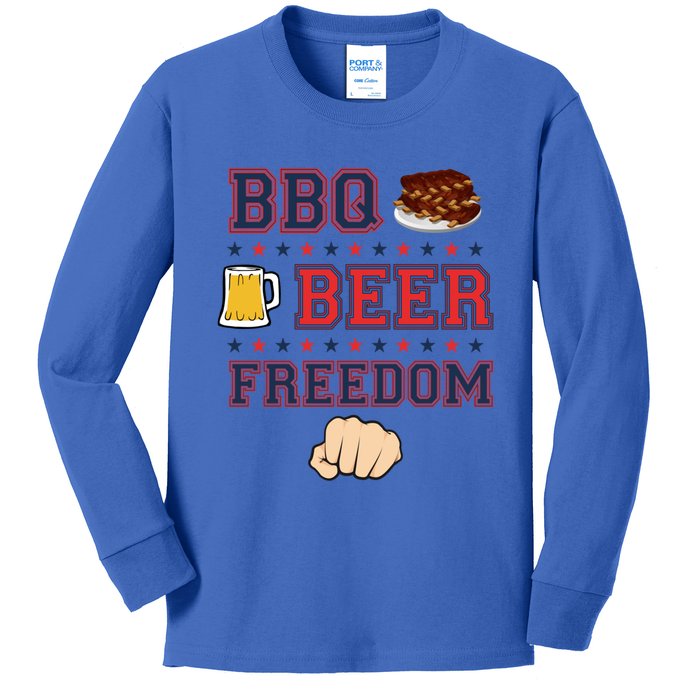 Truck Driving Usa Bbq Beer Freedom Traveling Tee Gift Kids Long Sleeve Shirt