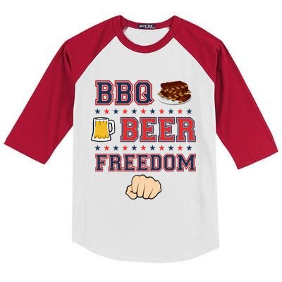 Truck Driving Usa Bbq Beer Freedom Traveling Tee Gift Kids Colorblock Raglan Jersey