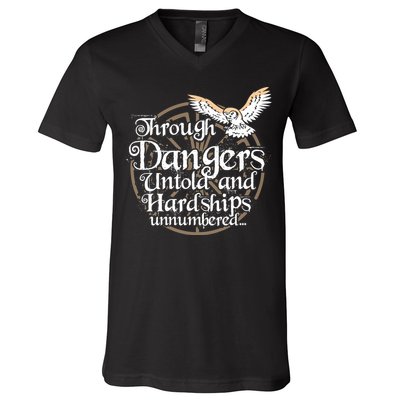 Through Dangers Untold And Hardships Unnumbered V-Neck T-Shirt