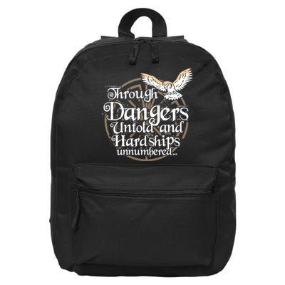 Through Dangers Untold And Hardships Unnumbered 16 in Basic Backpack