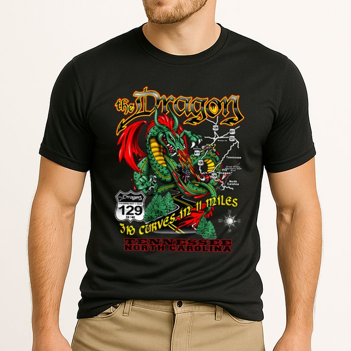 The Dragon Us 129 318 Curves 11 Miles Design Cooling Performance Crew T-Shirt
