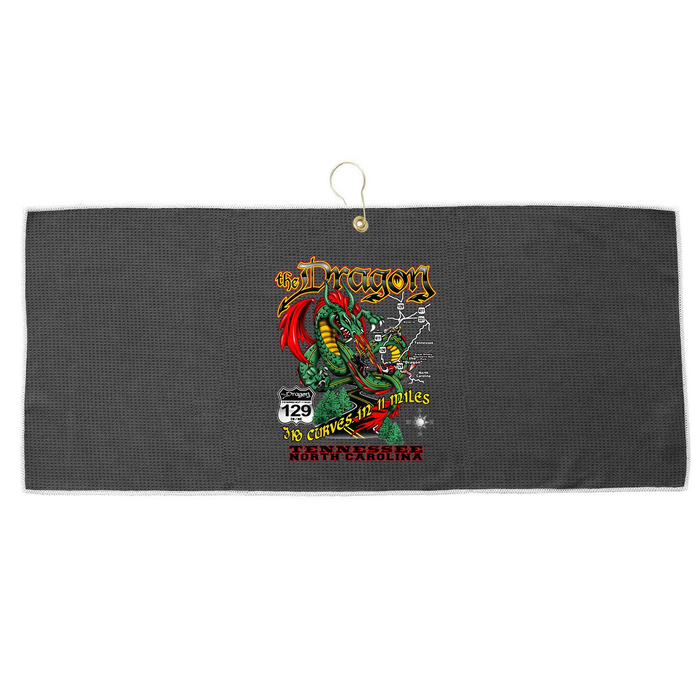 The Dragon Us 129 318 Curves 11 Miles Design Large Microfiber Waffle Golf Towel