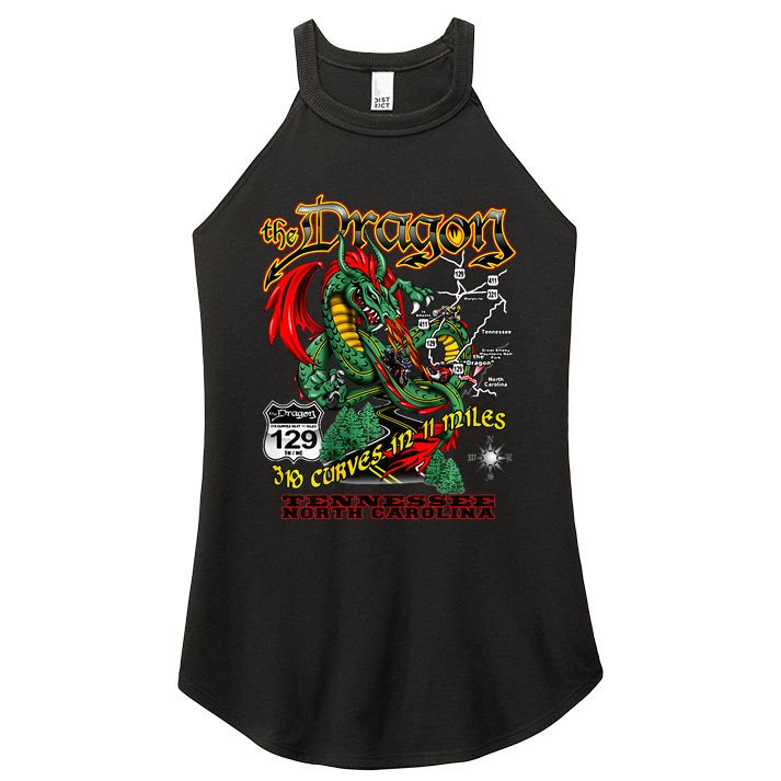 The Dragon Us 129 318 Curves 11 Miles Design Women's Perfect Tri Rocker Tank