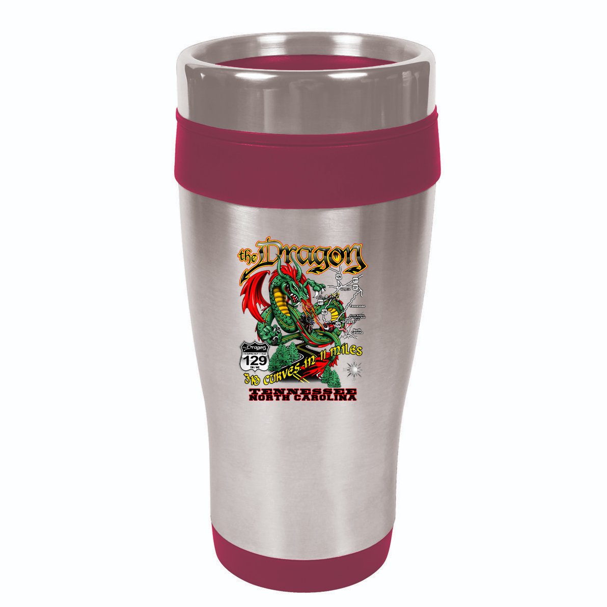 The Dragon Us 129 318 Curves 11 Miles Design 16oz Travel Tumbler