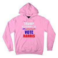 Trump Dishonors Us Vote Kamala Harris Waltz Anti Trump Flag Hoodie