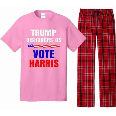 Trump Dishonors Us Vote Kamala Harris Waltz Anti Trump Flag Pajama Set