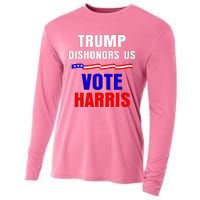 Trump Dishonors Us Vote Kamala Harris Waltz Anti Trump Flag Cooling Performance Long Sleeve Crew