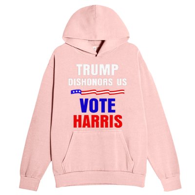 Trump Dishonors Us Vote Kamala Harris Waltz Anti Trump Flag Urban Pullover Hoodie