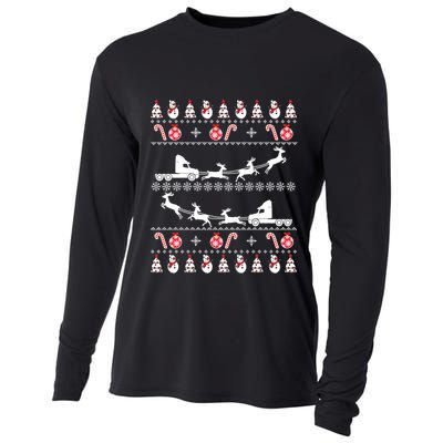 Truck Driver Ugly Christmas Funny Gift Trucker Xmas Costume Cooling Performance Long Sleeve Crew