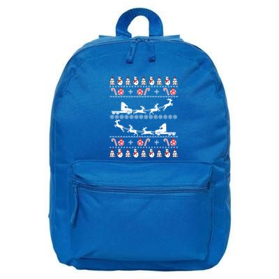 Truck Driver Ugly Christmas Funny Gift Trucker Xmas Costume 16 in Basic Backpack