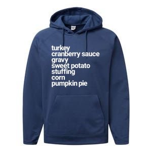 Thanksgiving Dinner U Funny Turkey Day Holiday Gift Performance Fleece Hoodie