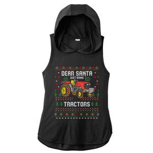 Tractor Driver Ugly Xmas Harvester Farmer Christmas Gift Ladies PosiCharge Tri-Blend Wicking Draft Hoodie Tank