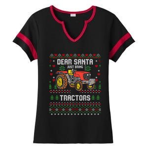 Tractor Driver Ugly Xmas Harvester Farmer Christmas Gift Ladies Halftime Notch Neck Tee